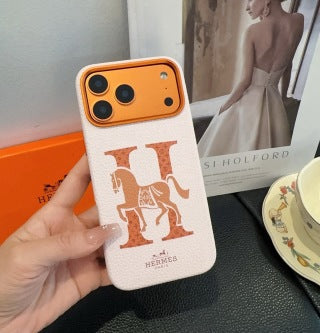Hermès Heritage Print Leather Phone Case