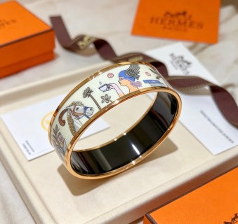 Hermès Enamel Heritage Wide Cuff Bracelet