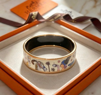 Hermès Enamel Heritage Wide Cuff Bracelet