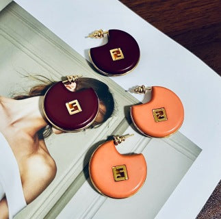 FENDI O’Lock Disc Charm Earrings