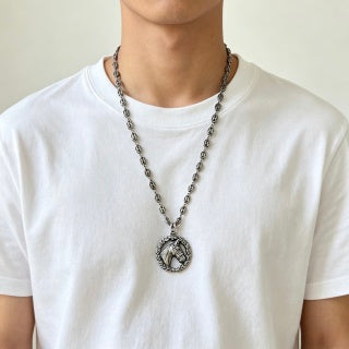 Hermès Equestrian Crest Medallion Necklace