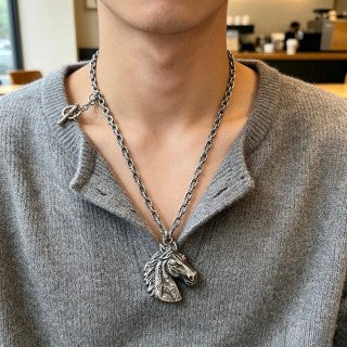 Hermès Equestrian Horse Head Pendant Necklace