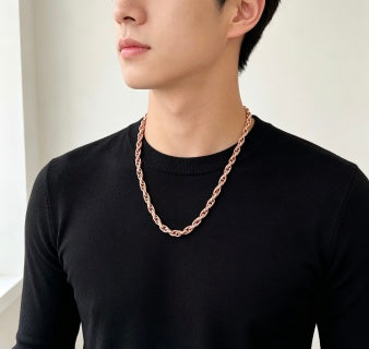 Hermès Rose Gold Woven Link Chain Necklace