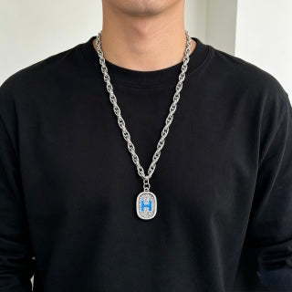 Hermès Heritage H Medallion Pendant Necklace