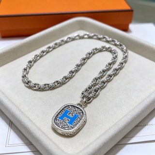 Hermès Heritage H Medallion Pendant Necklace
