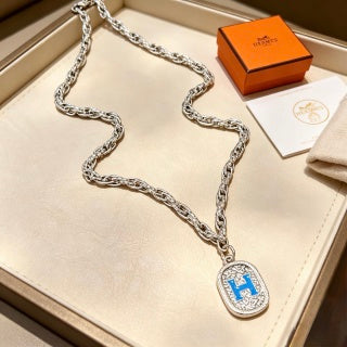 Hermès Heritage H Medallion Pendant Necklace