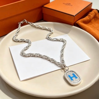 Hermès Heritage H Medallion Pendant Necklace