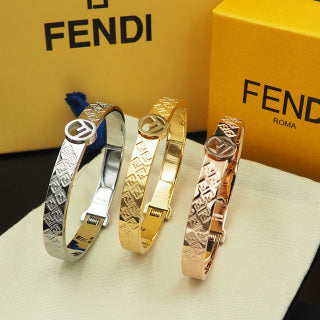 FENDI Engraved FF Heritage Cuff Bracelet