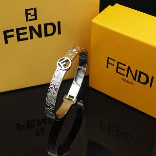 FENDI Engraved FF Heritage Cuff Bracelet
